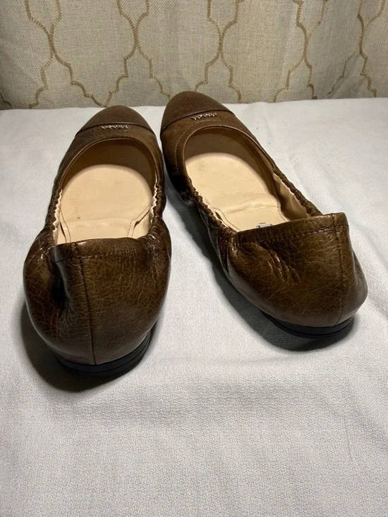 Prada Brown Leather Ballet Flats - Elastic Topline - Picture 3 of 10